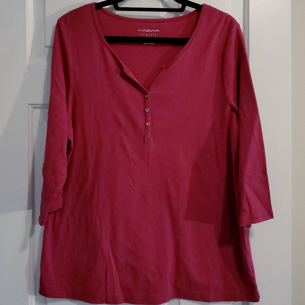 Croft & Barrow 3/4 Sleeve Classic Tee